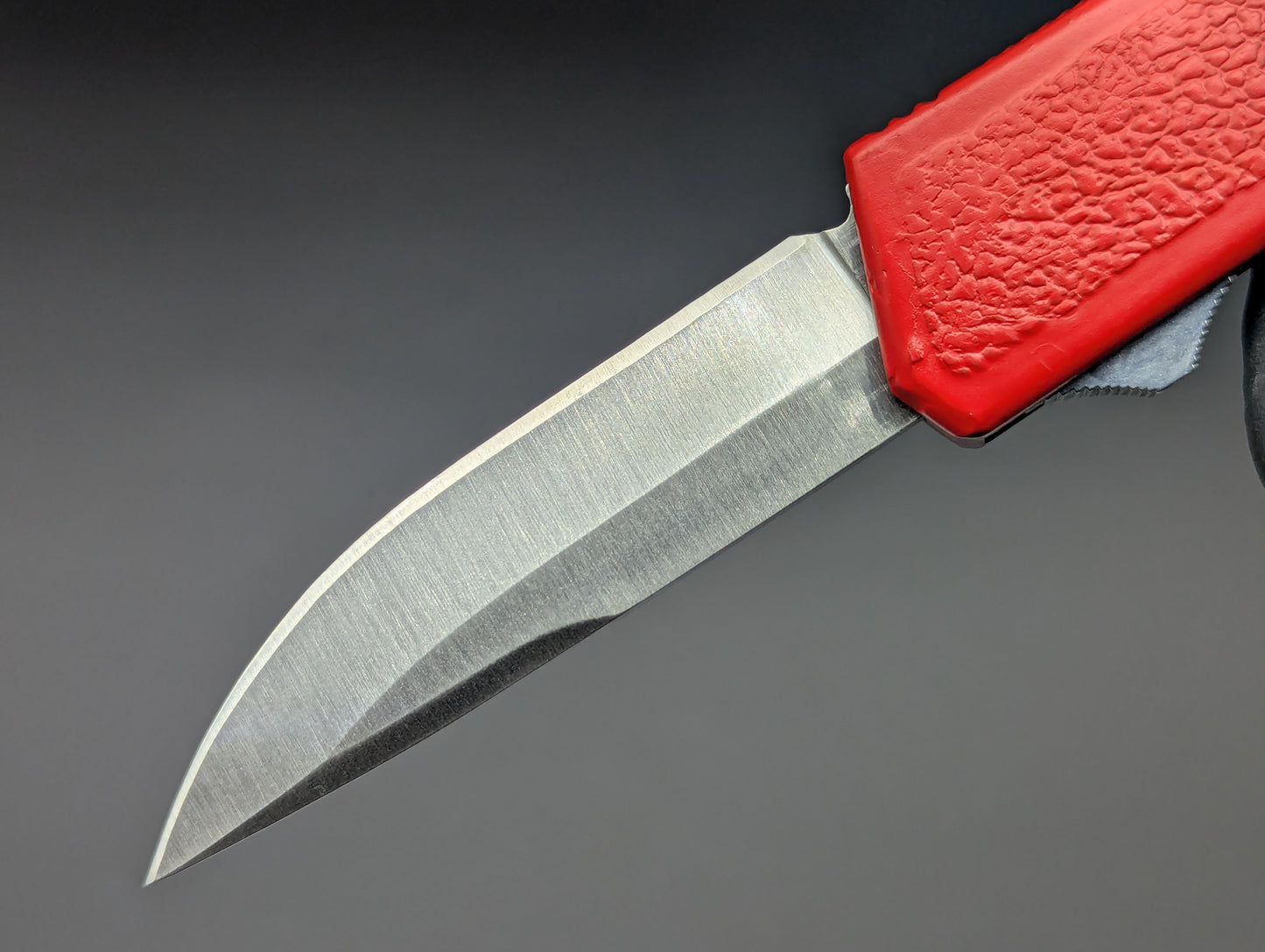 Lightning OTF Knife Red Stainless Drop Point
