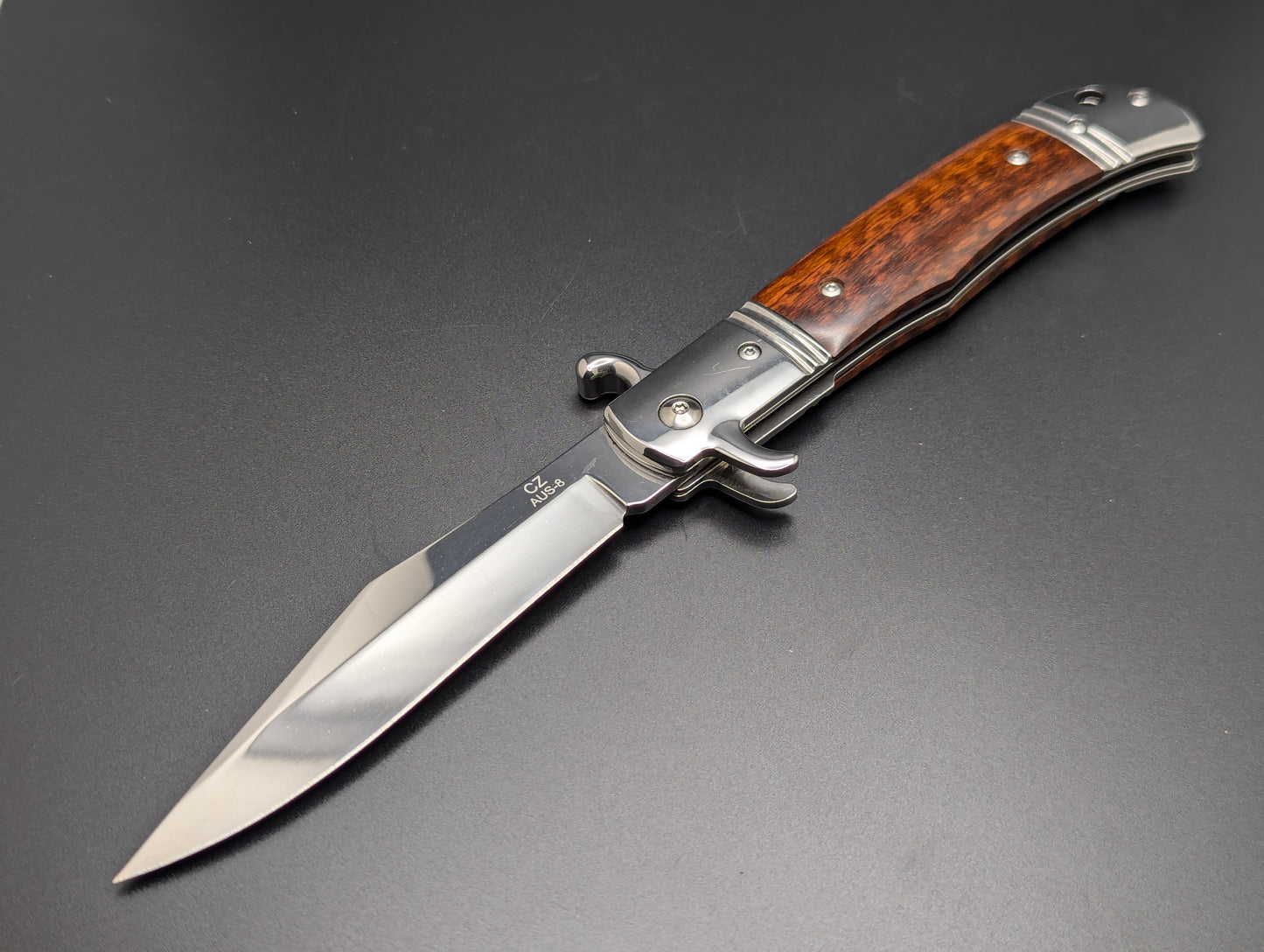 CZ Hidden Bolster Release Automatic Knife Snakewood