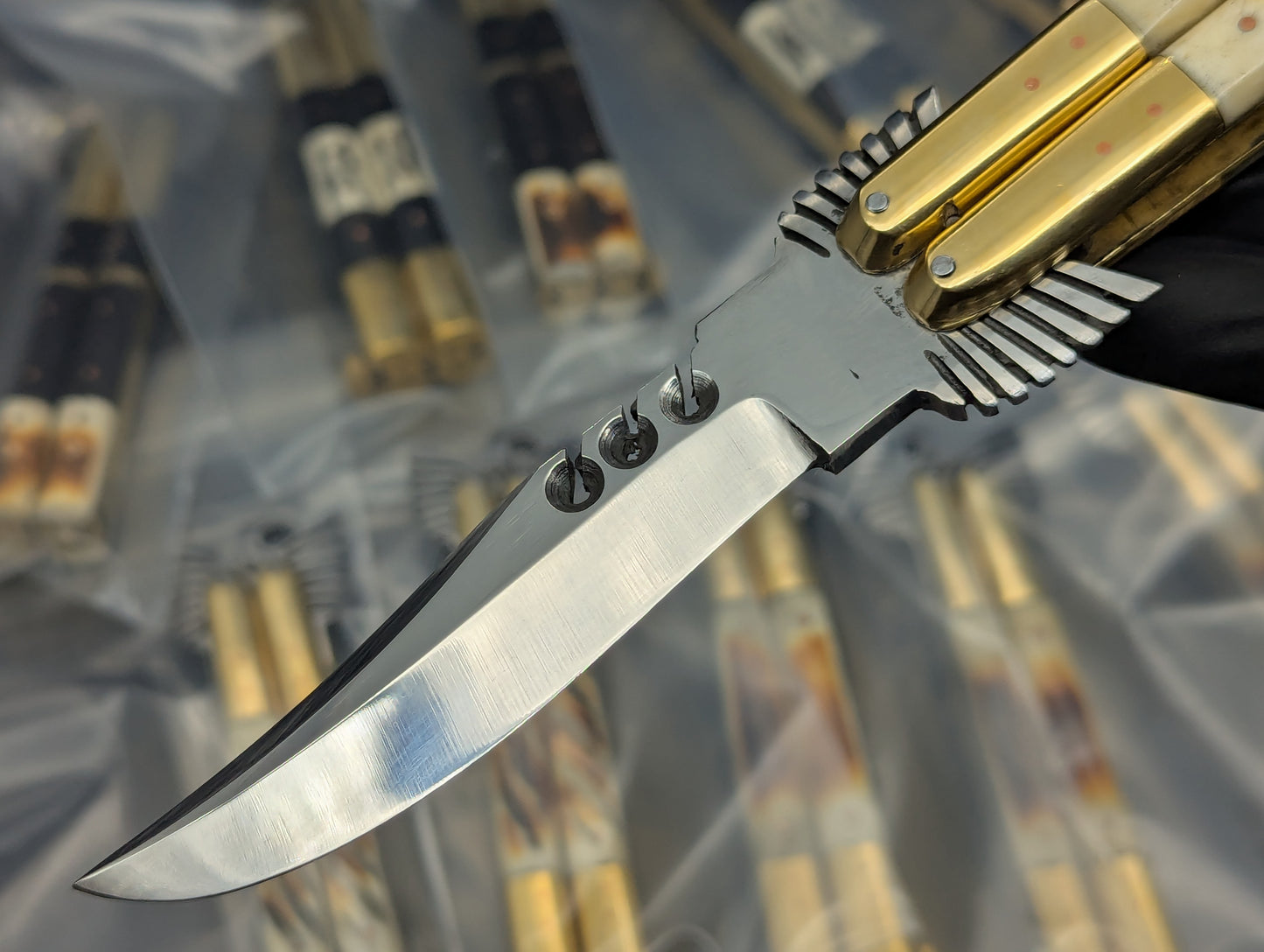 22CM EAGLE TANG FHM BALISONG RAMBO BONE