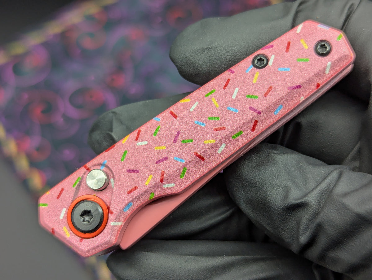 PINK SPRINKLE DONUT CALI LEGAL SWITCHBLADE KNIFE
