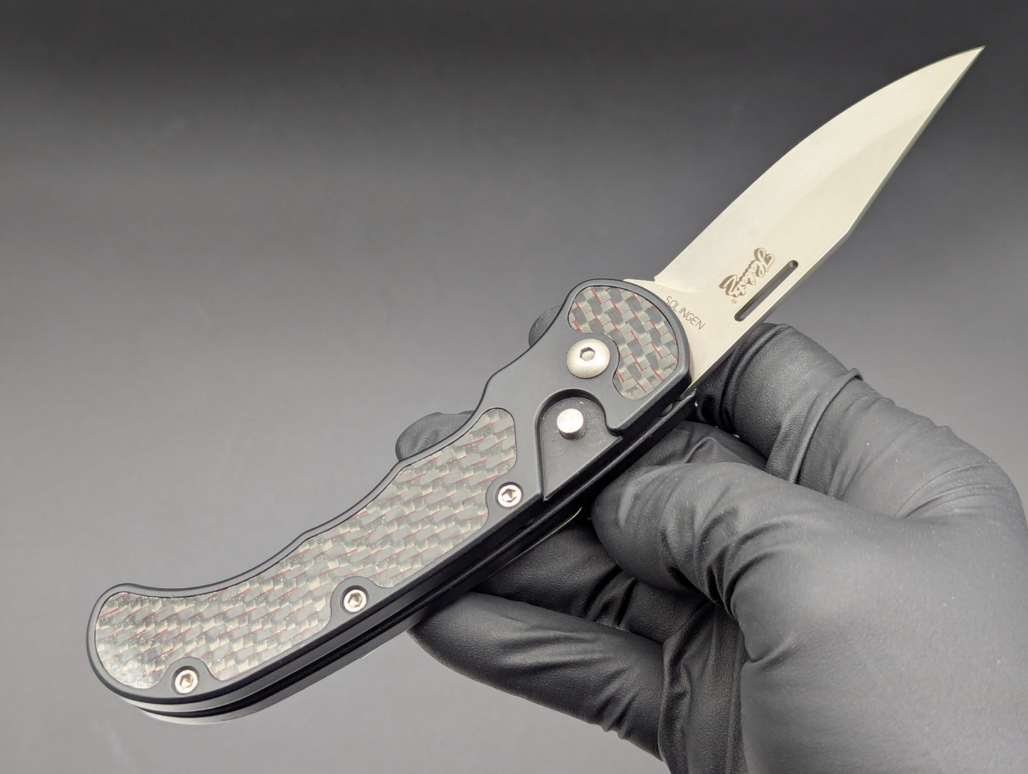 Vintage HERBERTZ SOLINGEN Carbon Fiber Automatic Knife