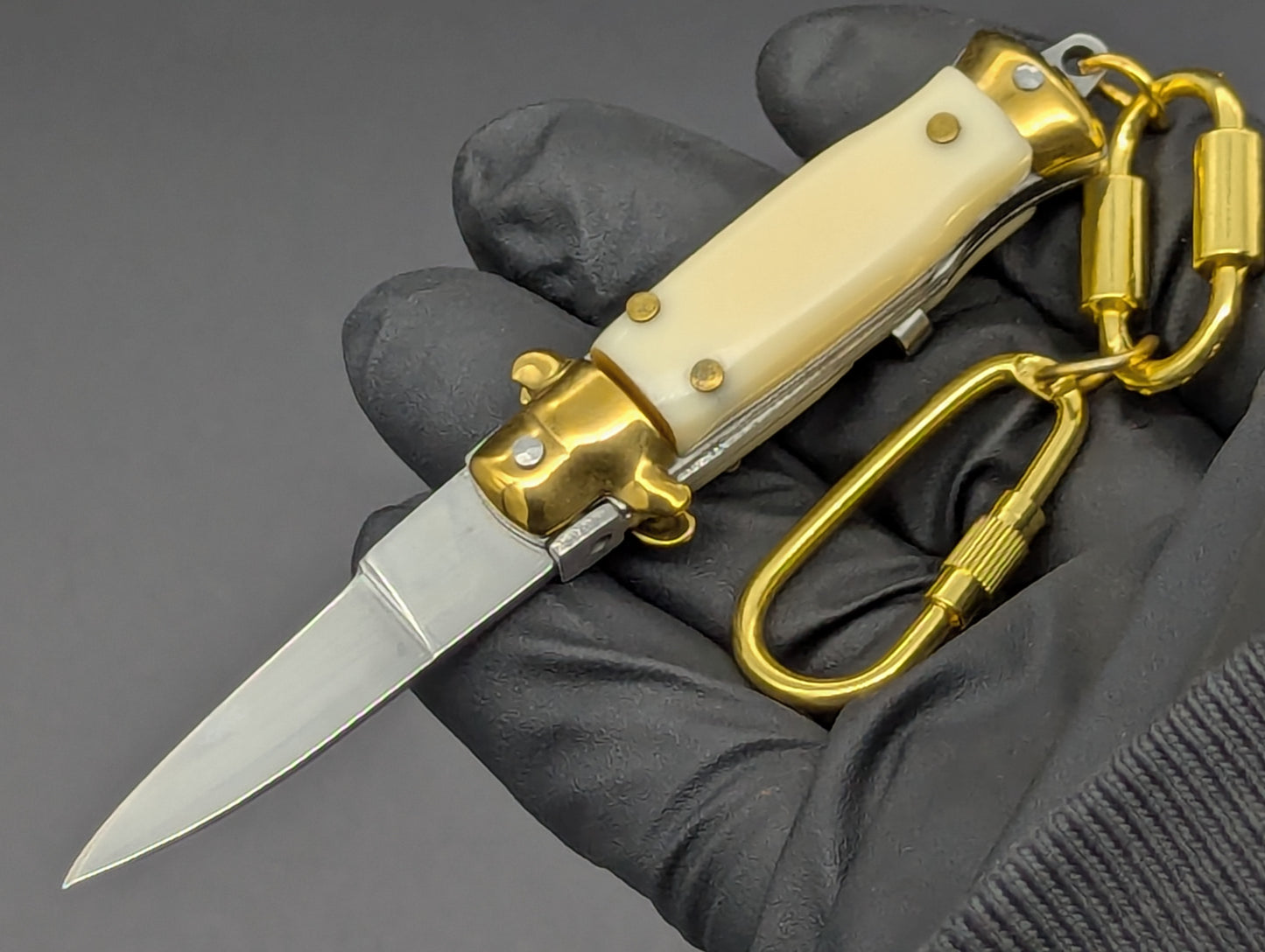 MINI JUMBO FAUX IVORY SWITCHBLADE KEYRING