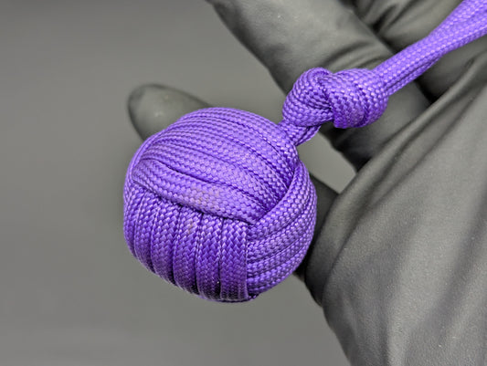 SOLID PURPLE 550 PARACORD SELF DEFENSE MONKEY FIST