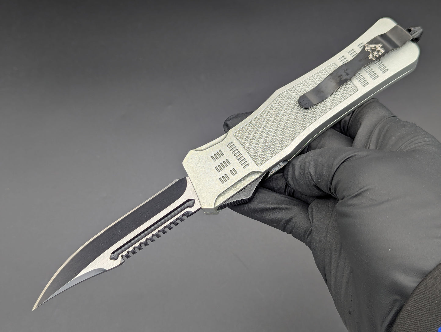 SILVER SHADOW D/A OTF KNIFE RAMBO CLIP