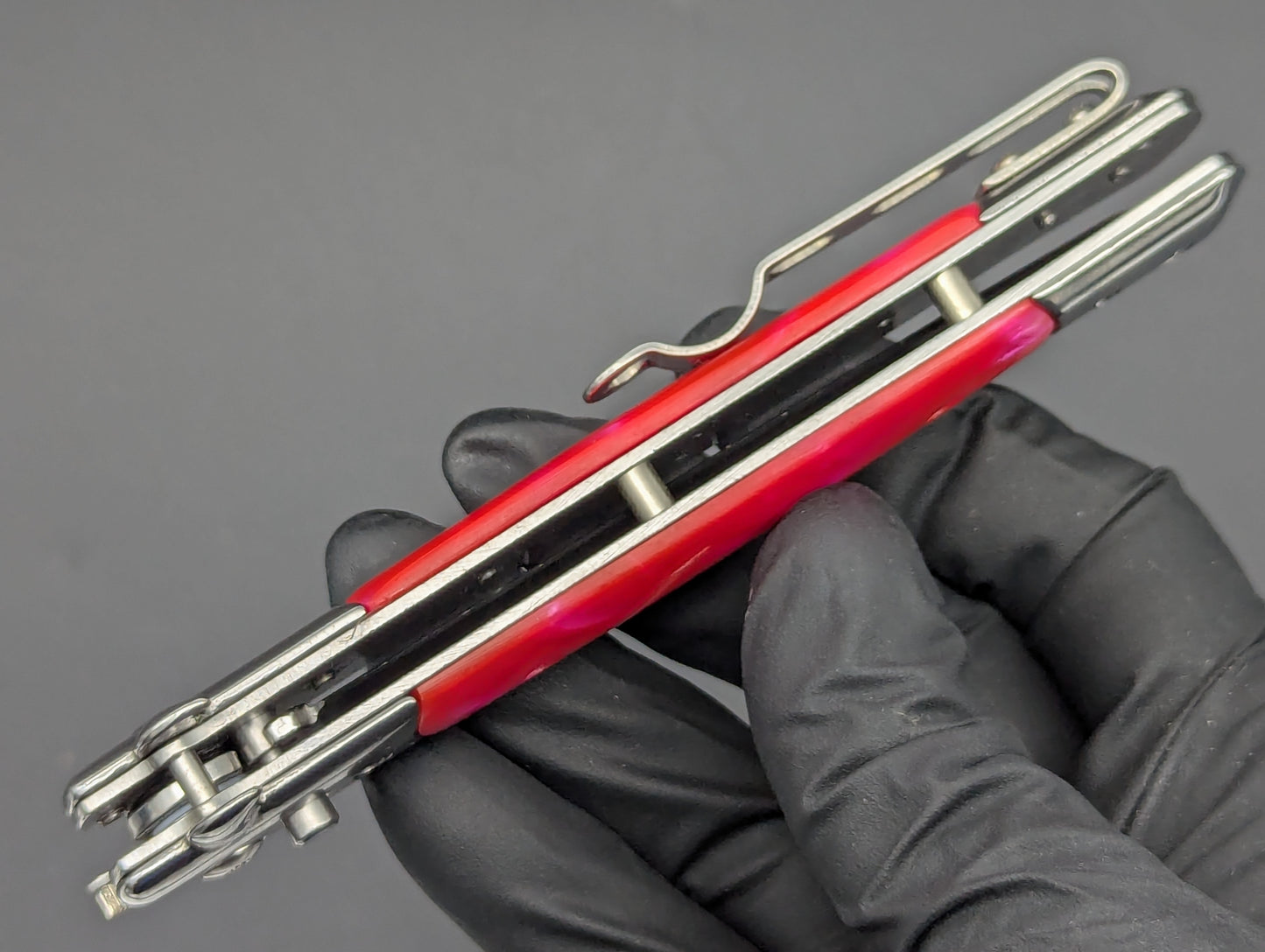 PINK PEARL MILANO DIABLO STILETTO SWITCHBLADE KNIFE