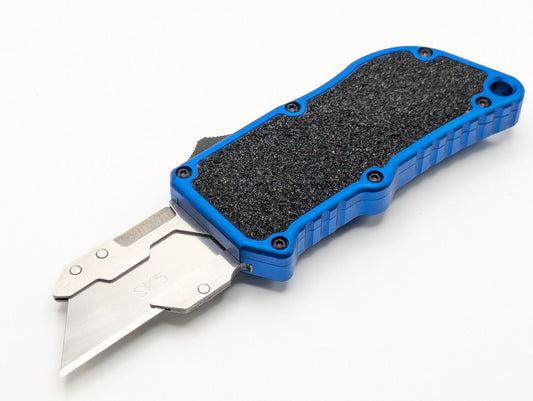 Blue D/A Box Cutter OTF Knife