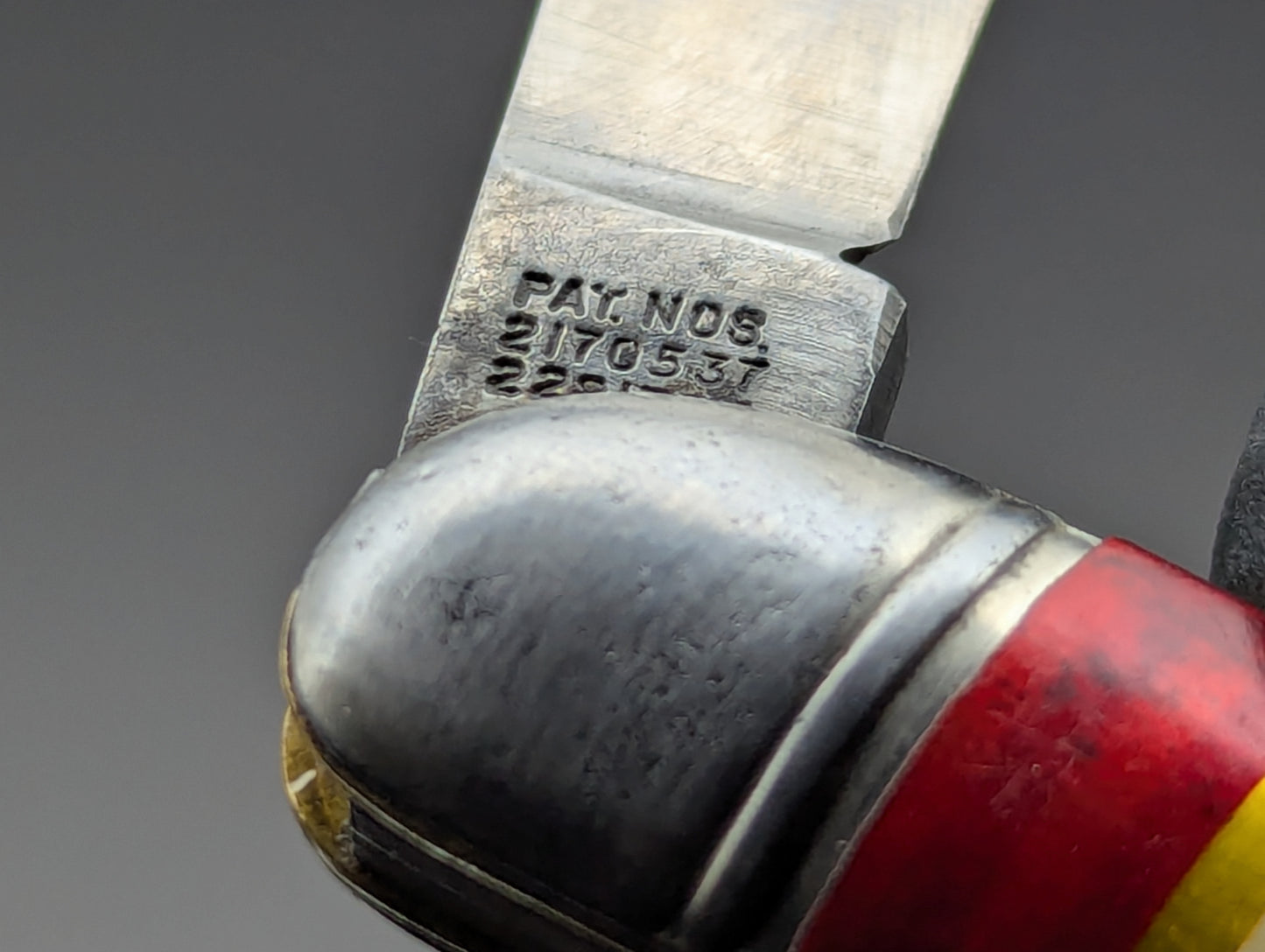 ANTIQUE HAMMER BRAND CANDY STRIPE TOOTHPICK SWITCHBLADE KNIFE