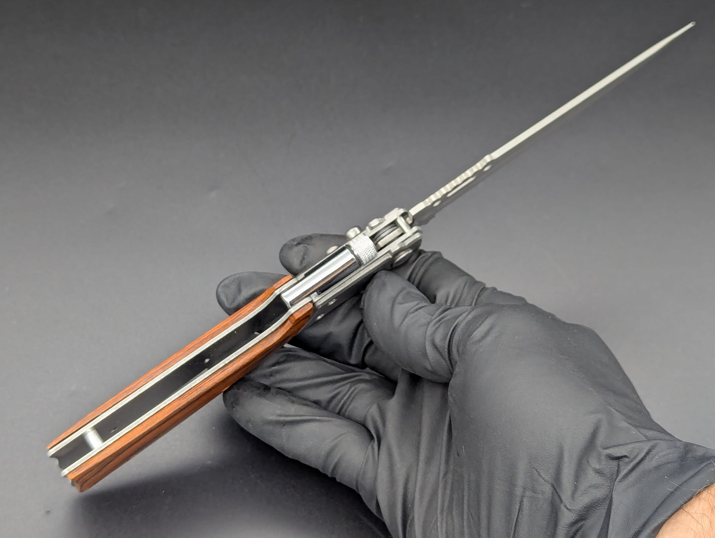 XL RIFLE FLASHLIGHT AUTOMATIC KNIFE ROSEWOOD