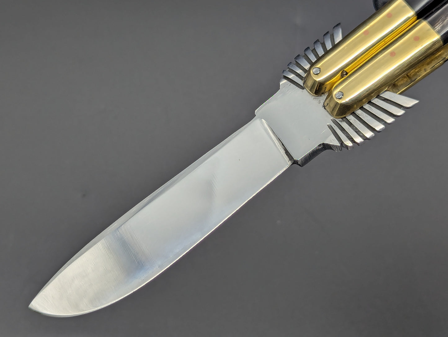 22cm STACKED HORN/ BONE EAGLE TANG STRAIGHT BLADE FHM BALI