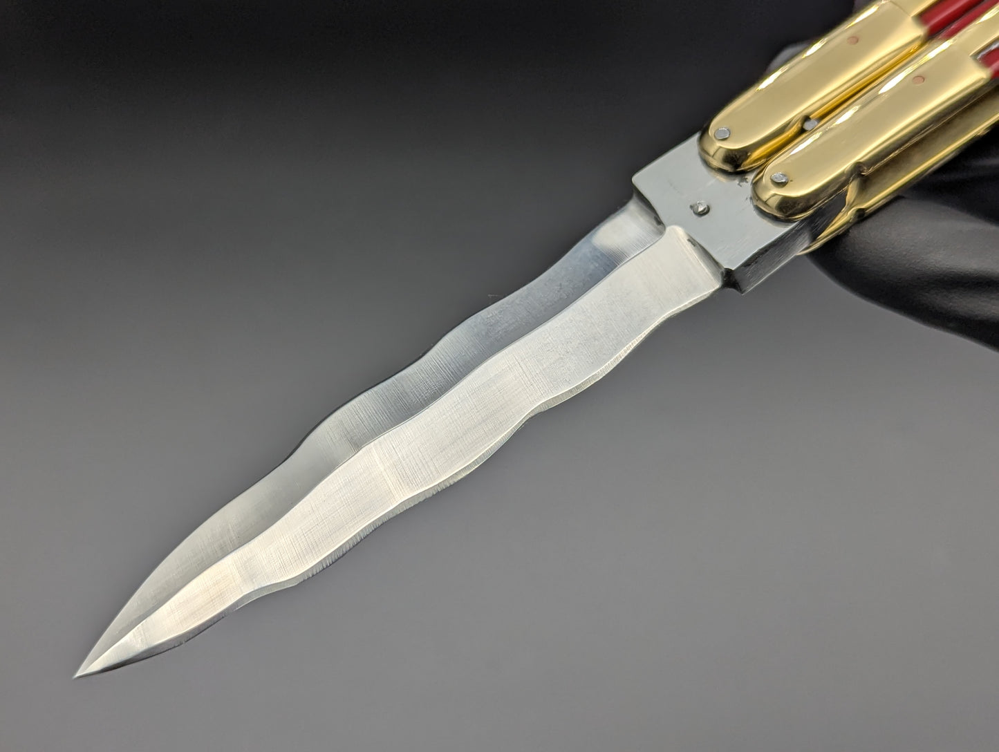 9" KRIS KALAPKUP RED FHM BALISONG KNIFE