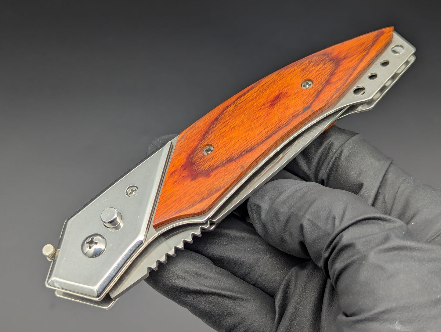 9.25"XL ROSEWOOD HAWK AUTOMATIC OPENING KNIFE