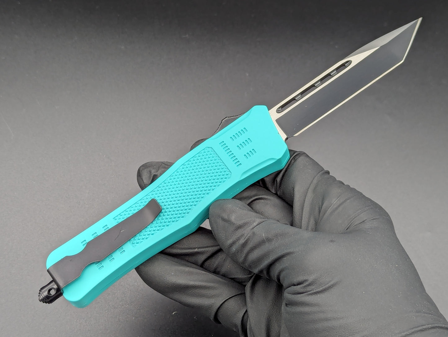 8.25" TEAL CQC D/A TACTICAL OTF AUTOMATIC KNIFE