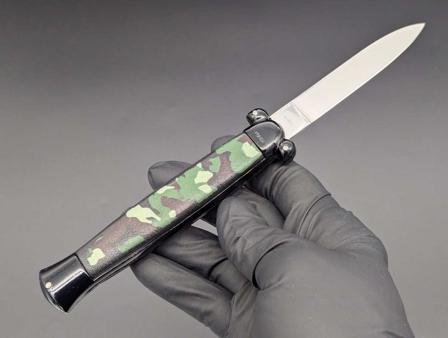 VINTAGE KOREAN NATO MILITARY OTF KNIFE 3 PIN CAMO