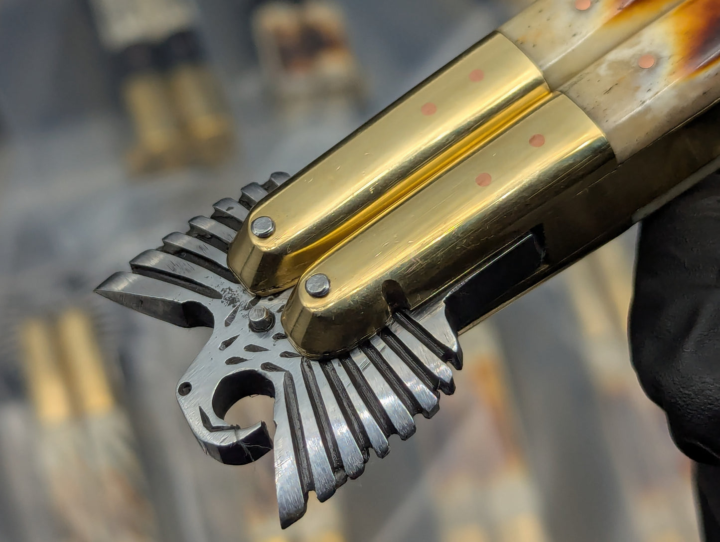 22CM EAGLE TANG FHM BALISONG RAMBO BONE