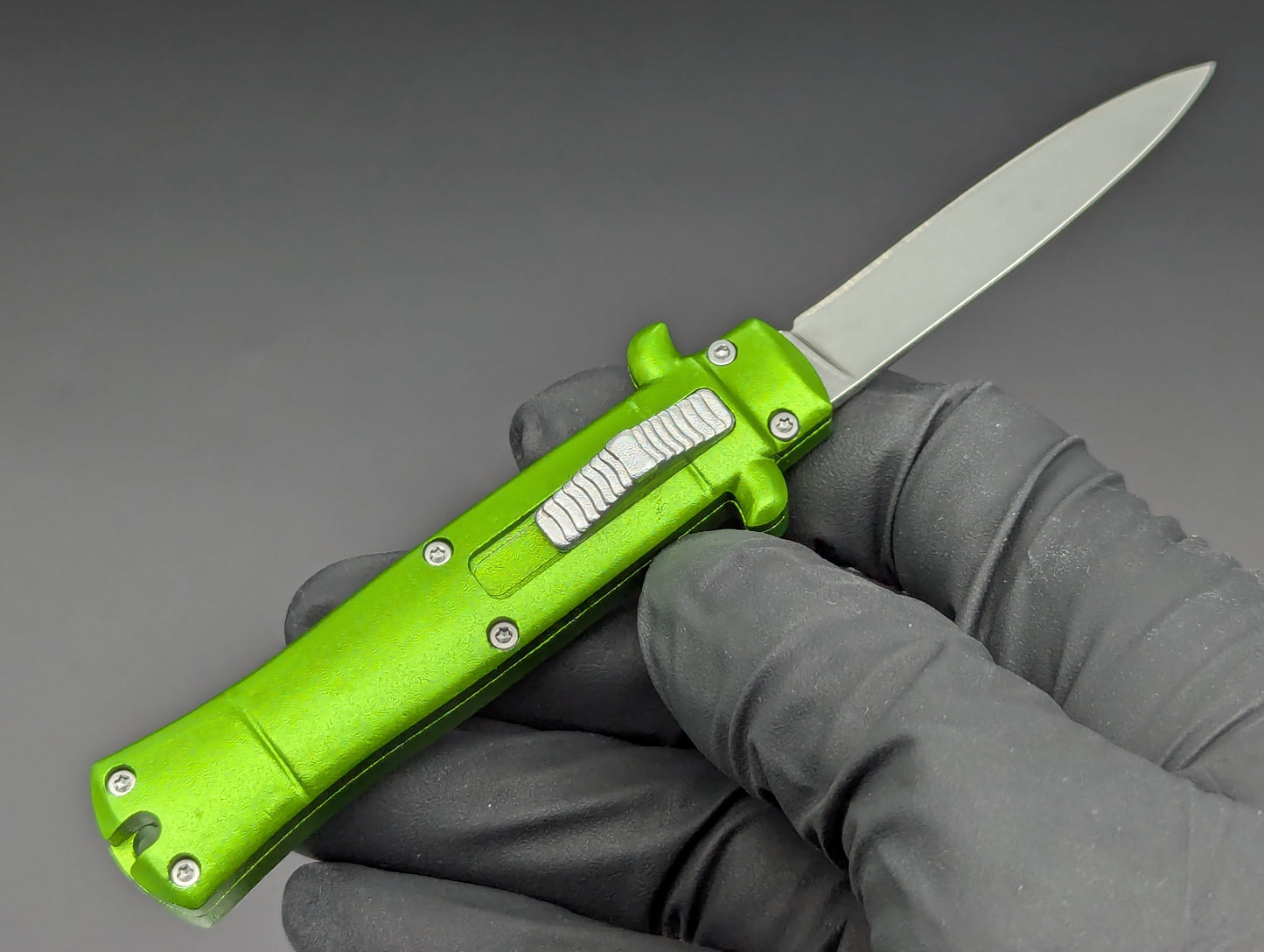 MINI GREEN STILETTO CALIFORNIA LEGAL OTF KNIFE