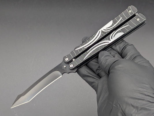 Spiderfly Old School Butterfly Knife Black