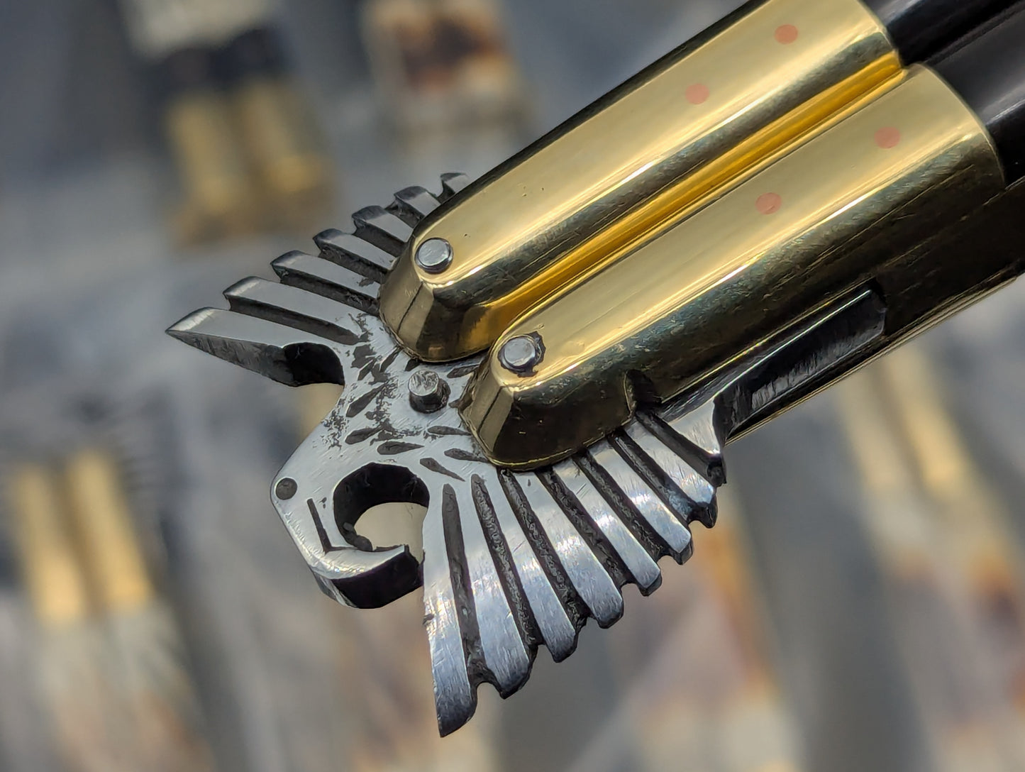 22CM PHILIPPINES HANDMADE EAGLE BALISONG BONE/ HORN CLIP