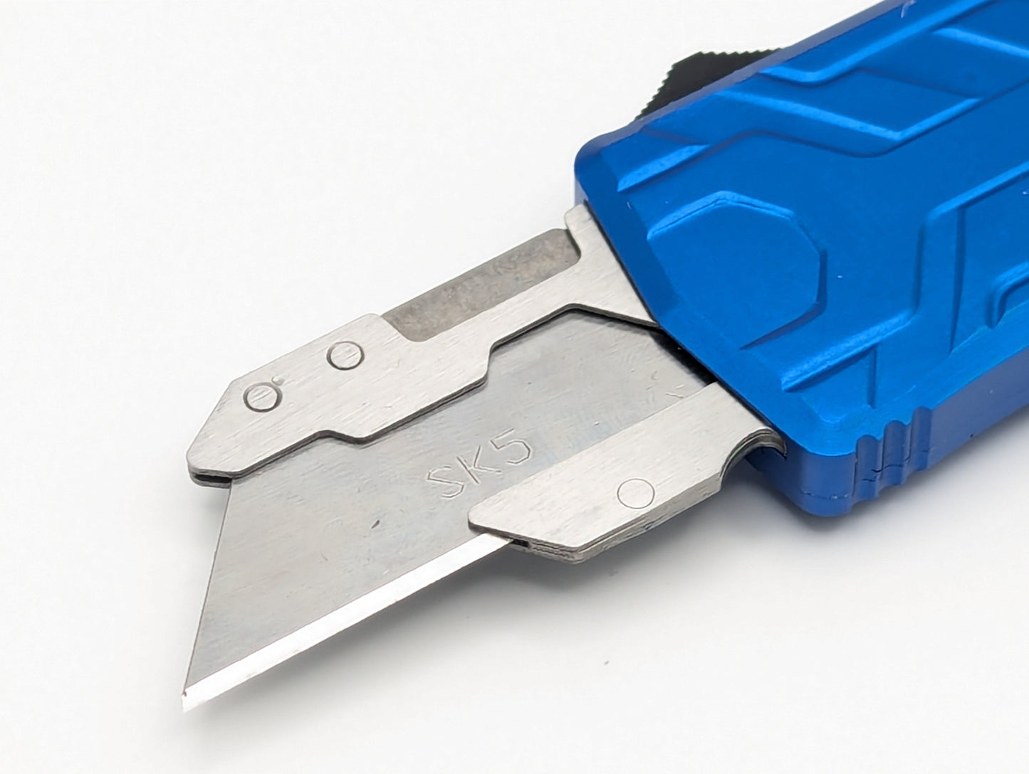 Blue Molded Aluminum D/A Box Cutter OTF Knife