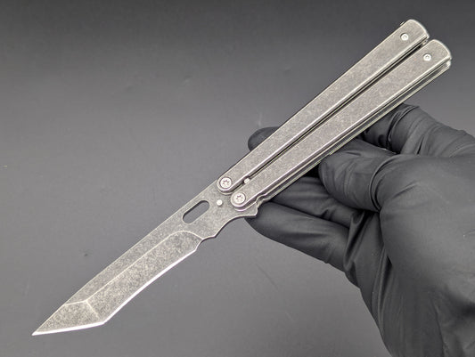 STONEWASHED TANTO WHIPLASH BUTTERFLY KNIFE