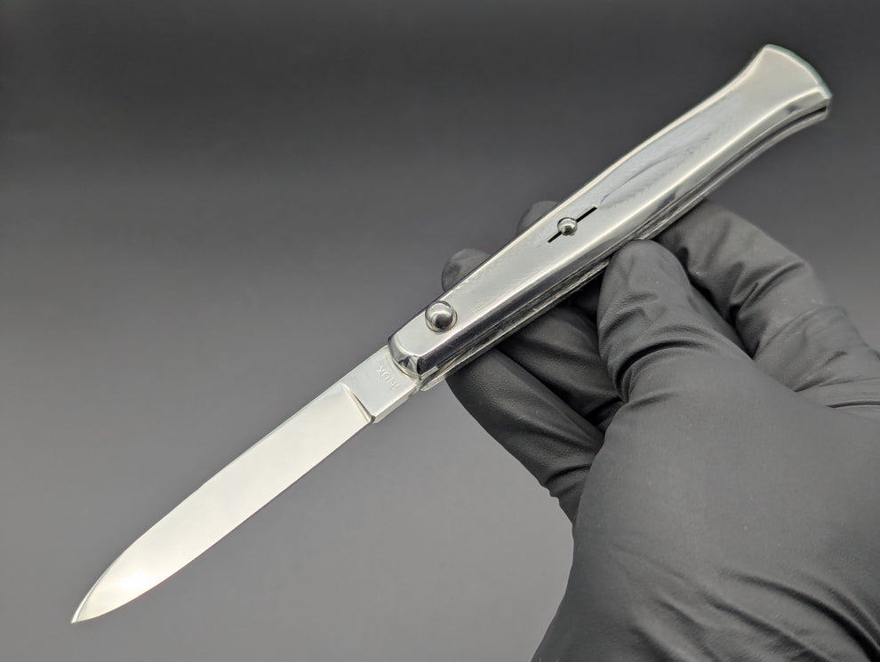 XL ANTIQUE ITALIAN STAINLESS FANTAIL SWITCHBLADE KNIFE – LIGHTNING OTF ...