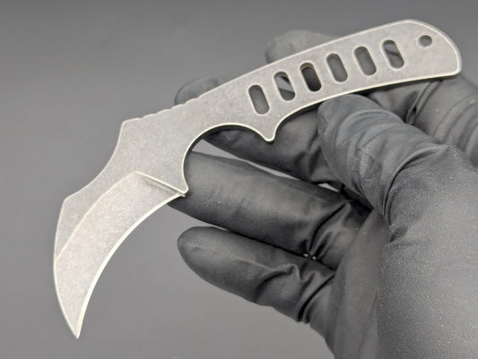 Stonewashed Hawkbill Steel Neck Knife