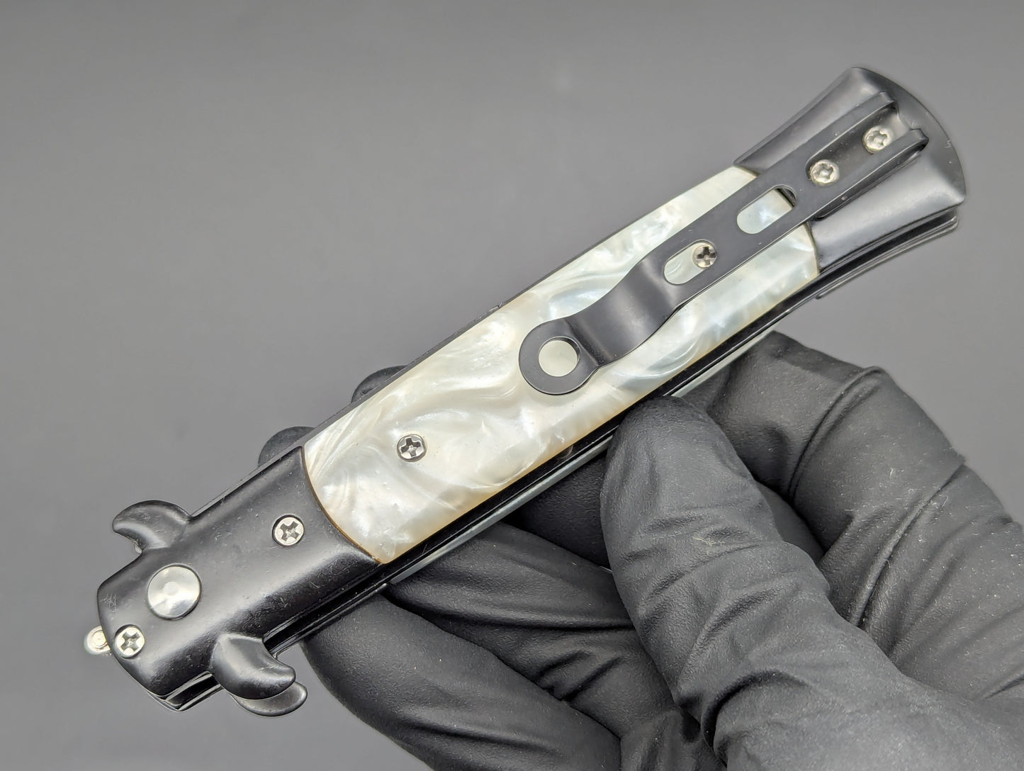 TACTICAL PEARL MILANO DIABLO STILETTO SWITCHBLADE KNIFE