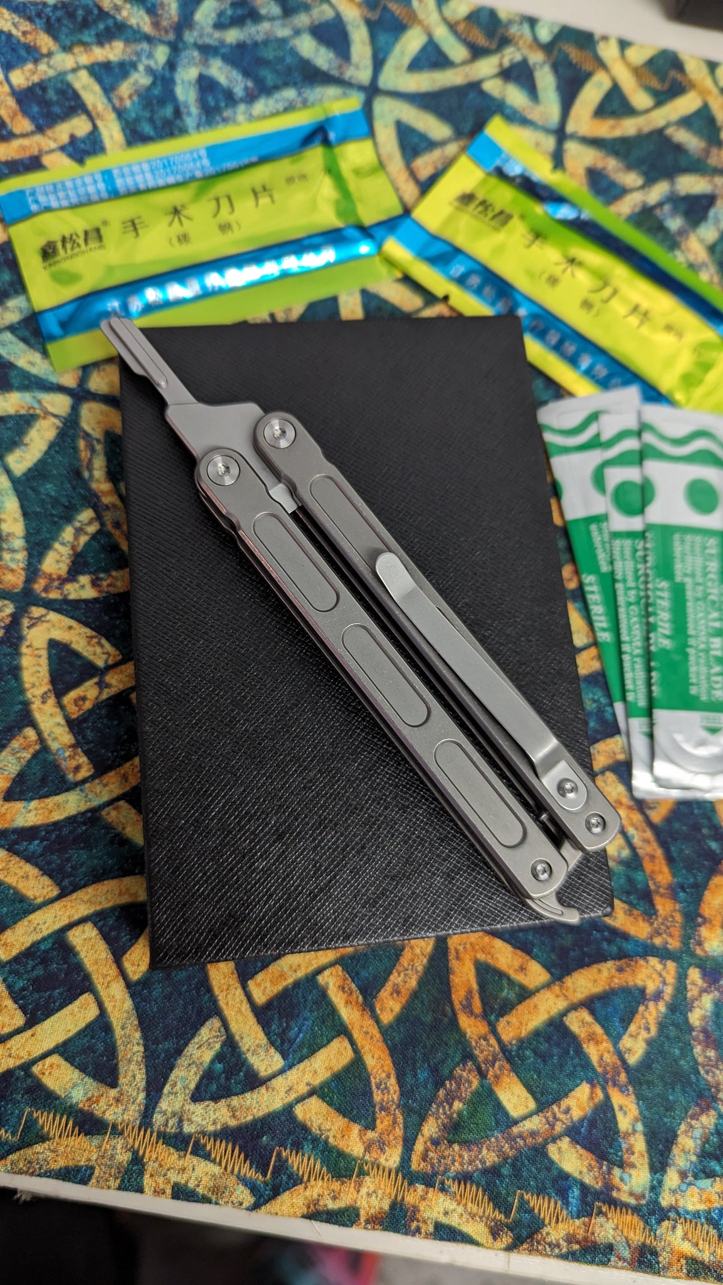 Solid Titanium Scalpel Balisong Knife