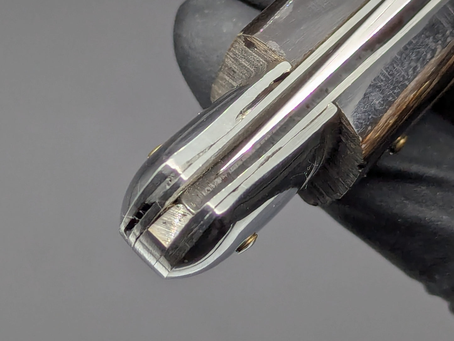 VINTAGE BUFFALO HORN ITALIAN SHELL PULLER SWITCHBLADE KNIFE