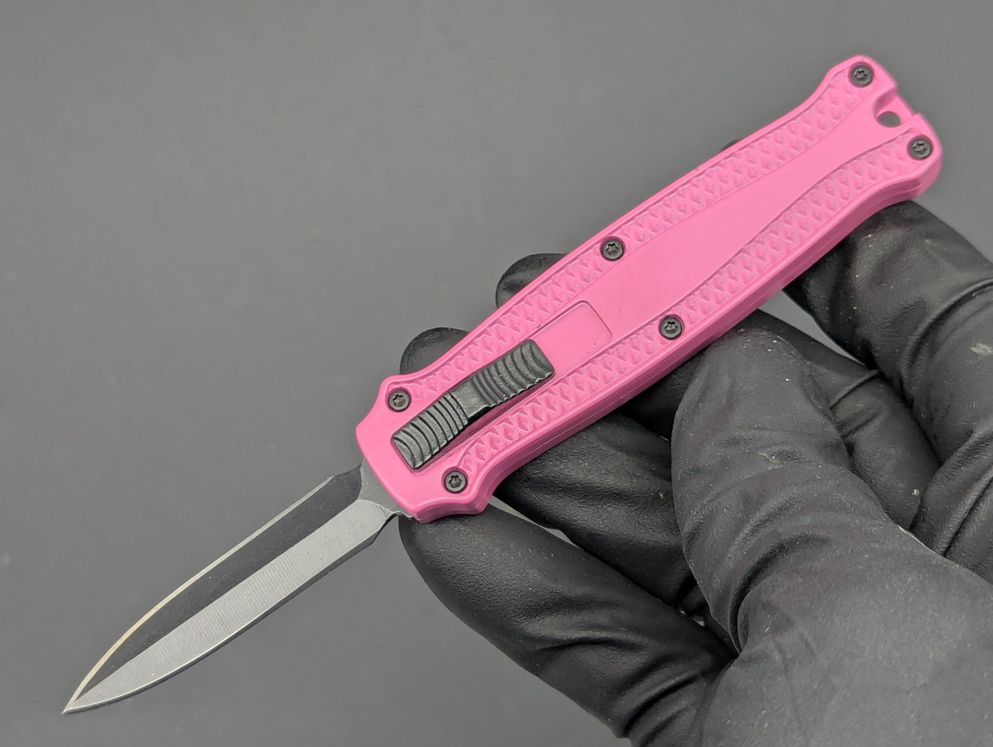 PINK PIRANHA MINI D/A OTF KNIFE DAGGER BLADE