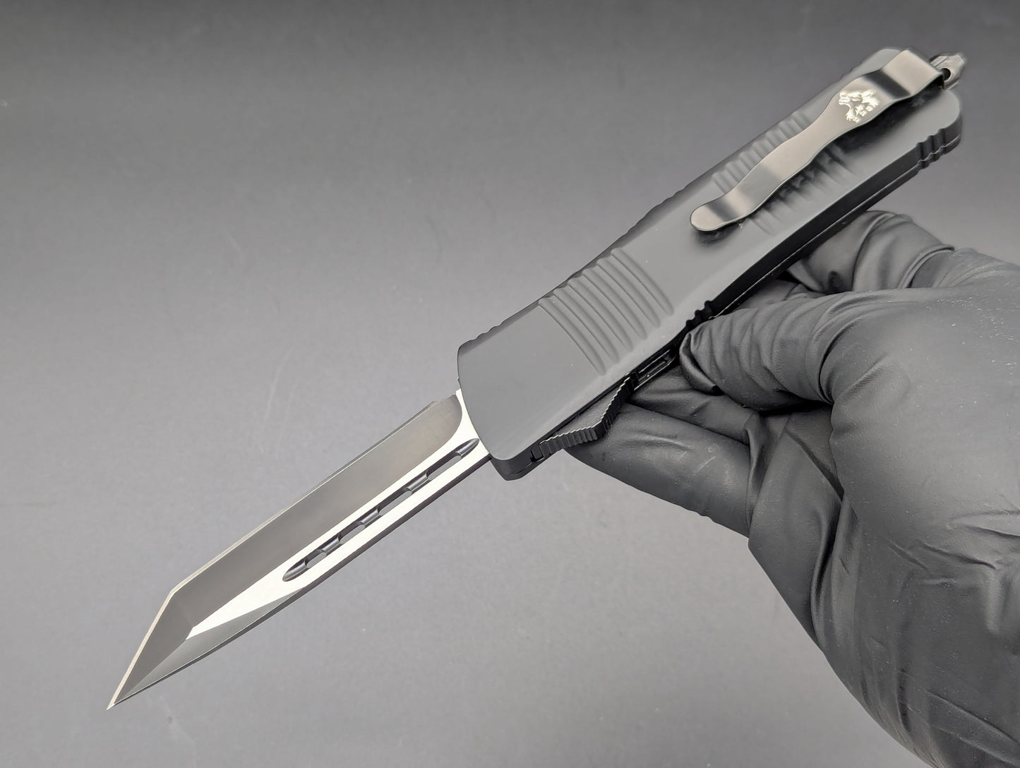 9.5" XL BLACK TACTICAL TANTO OTF AUTOMATIC KNIFE