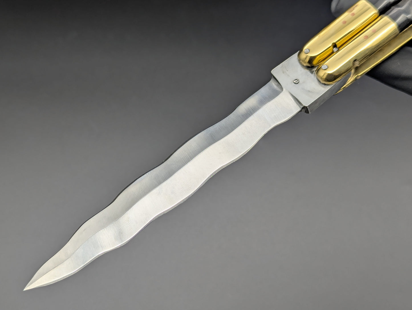 11" CARABOA HORN KRIS BLADE FHM BALISONG TEXTURED
