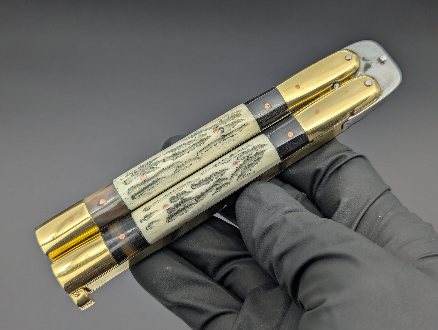 23cm TRIPLE HORN KRIS BLADE PHILIPPINES HANDMADE BALISONG BRASS