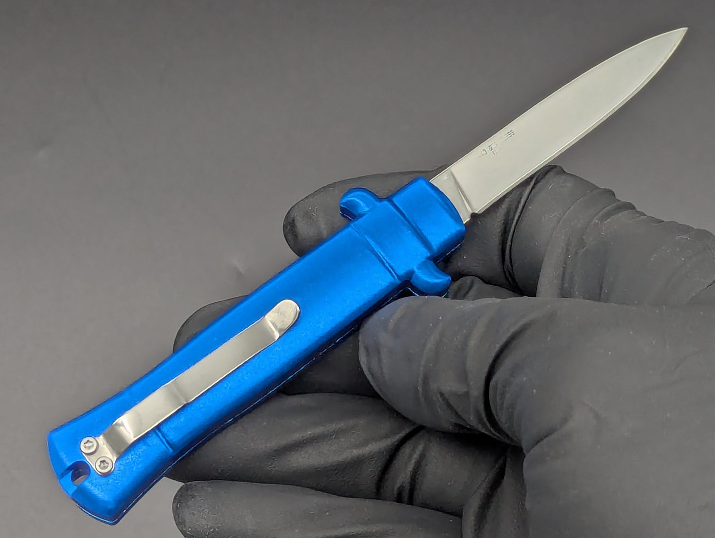 BLUE MINI D/A STILETTO OTF KNIFE