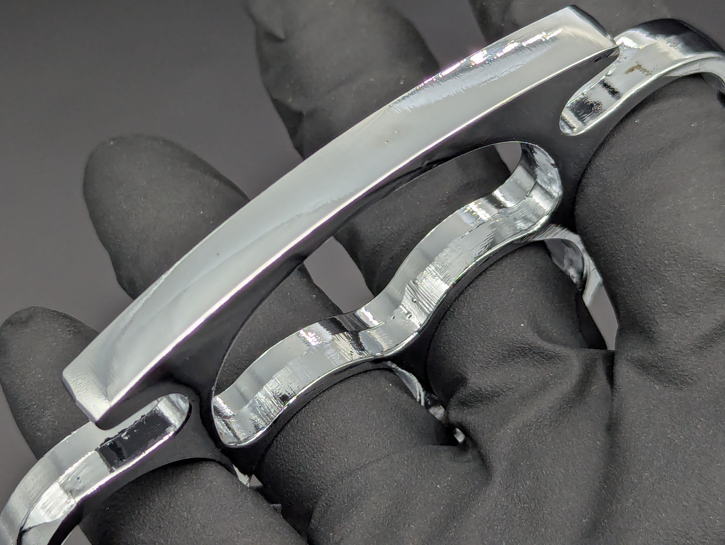 Chromed Skull Four Stall Steel Knuckle Duster