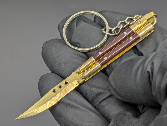 Mini FHM Philippines Handmade Balisong Keyring Brown