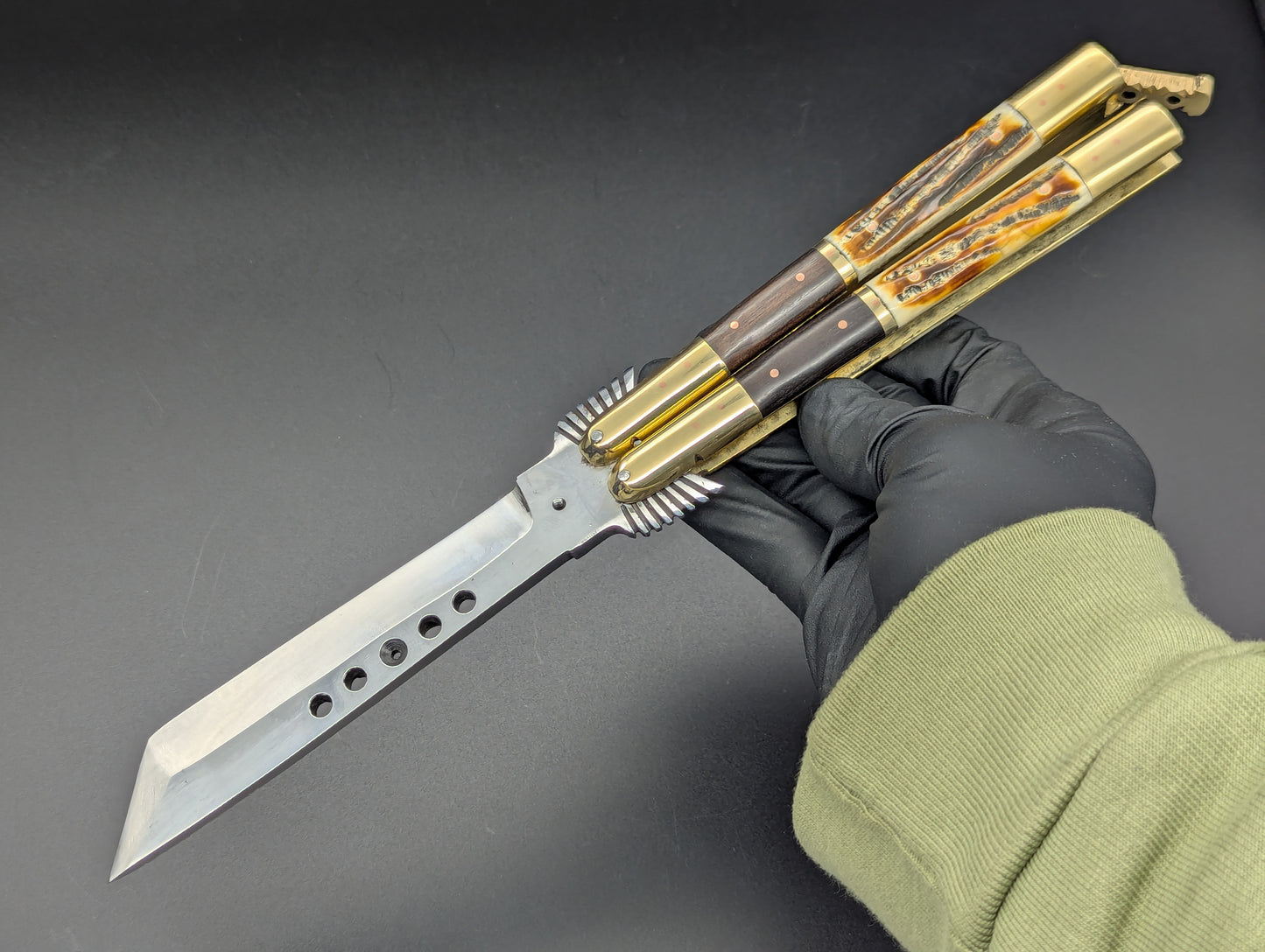 11.25" PHILIPPINES HANDMADE BALISONG EAGLE TANG TANTO