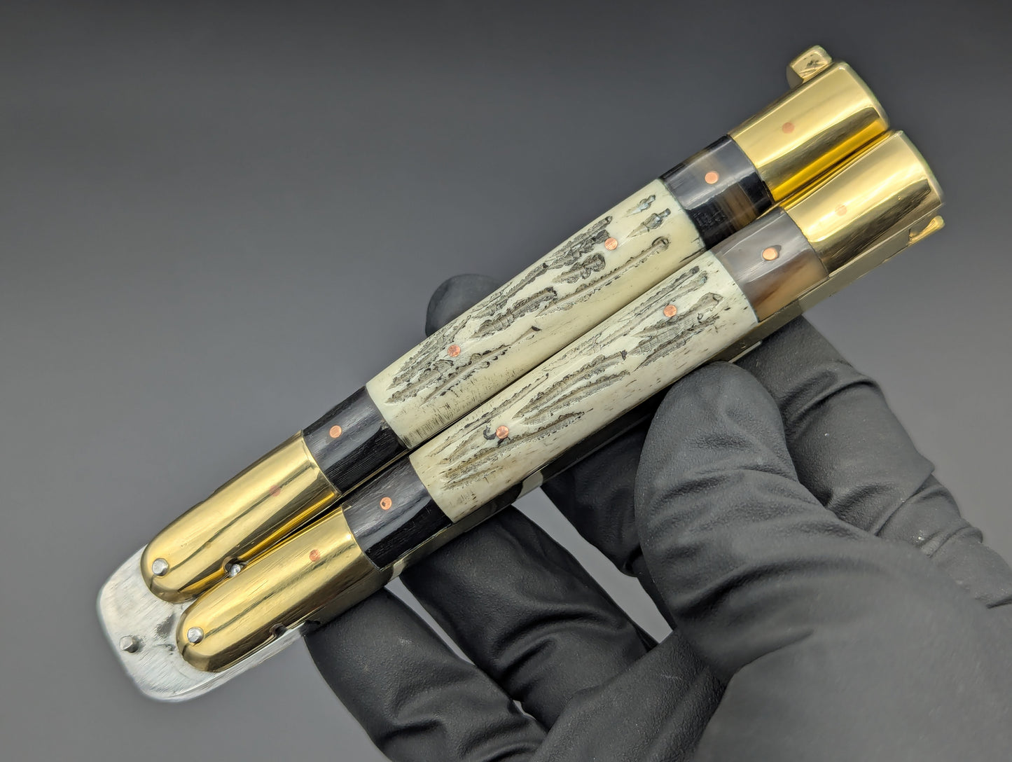 23cm TRIPLE HORN KRIS BLADE PHILIPPINES HANDMADE BALISONG BRASS