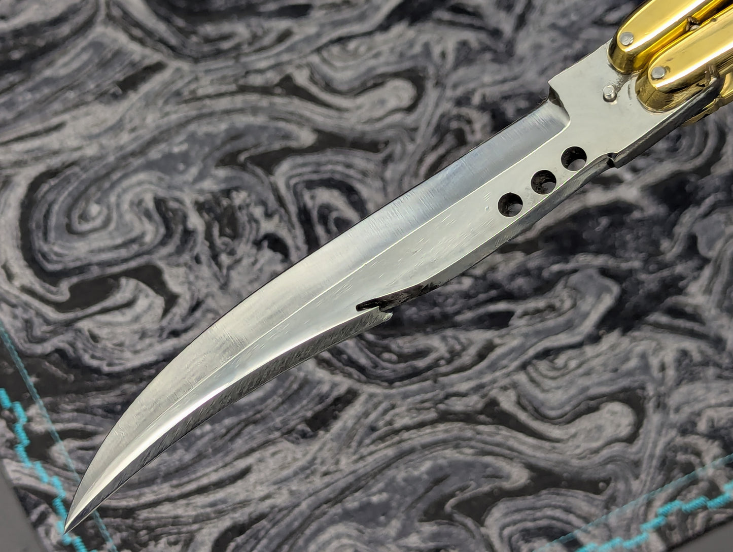11" Gut Hook Clip Blade Ultra Heavy Brass Philippines FHM Balisong