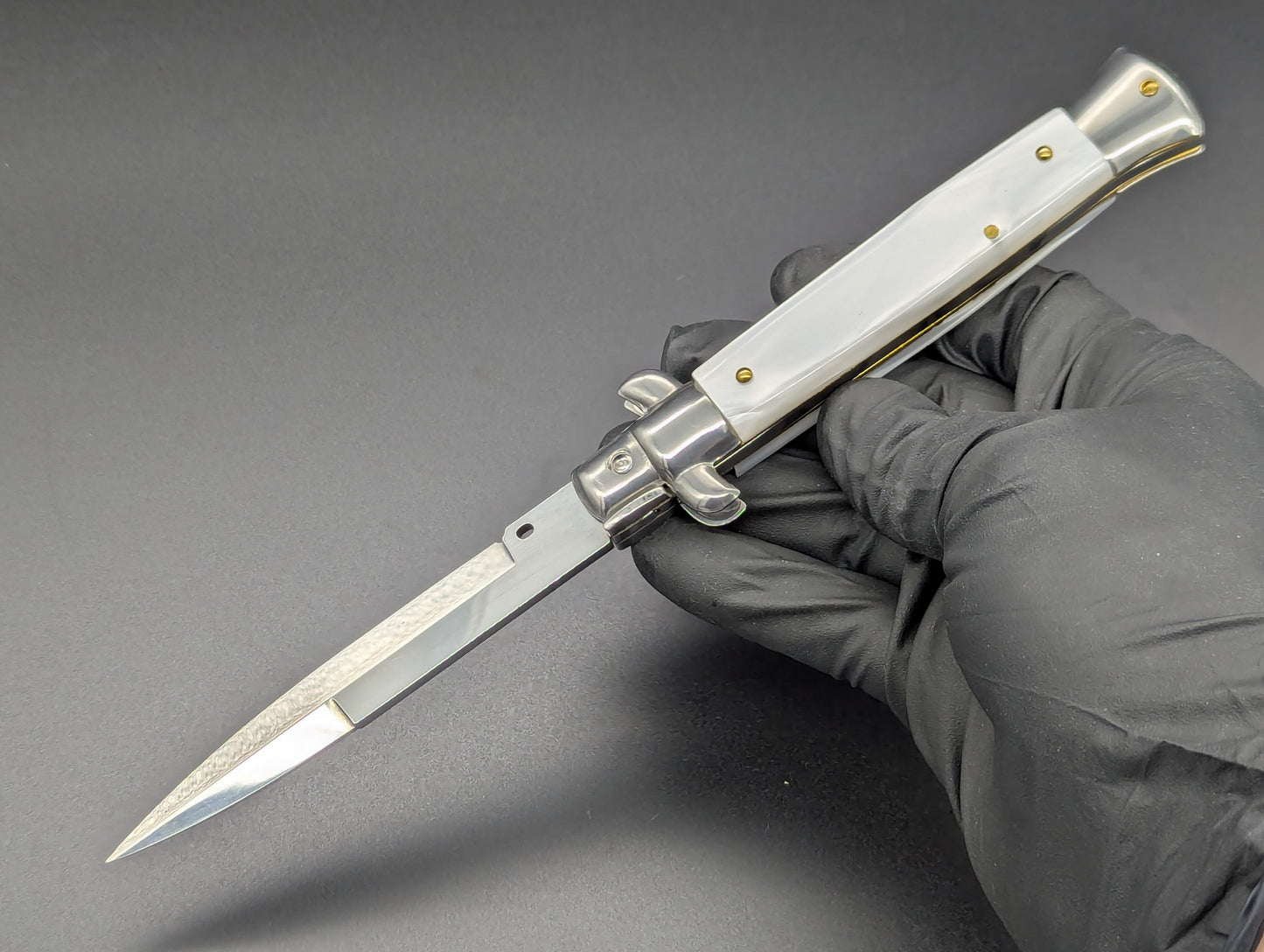 9" Frank Beltrame Faux Pearl Scale Italian Stiletto Bayonet