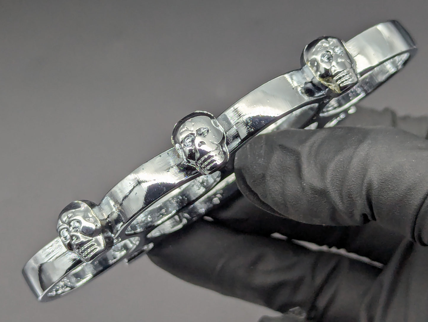 Chromed Skull Four Stall Steel Knuckle Duster