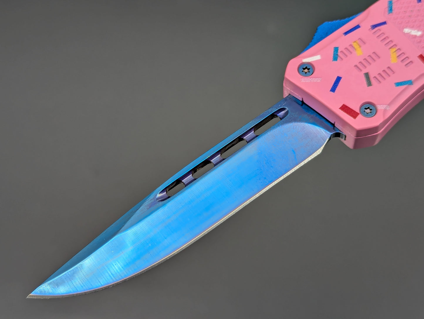 8.25" PINK SPRINKLE DONUT D/A AUTOMATIC OPENING OTF KNIFE
