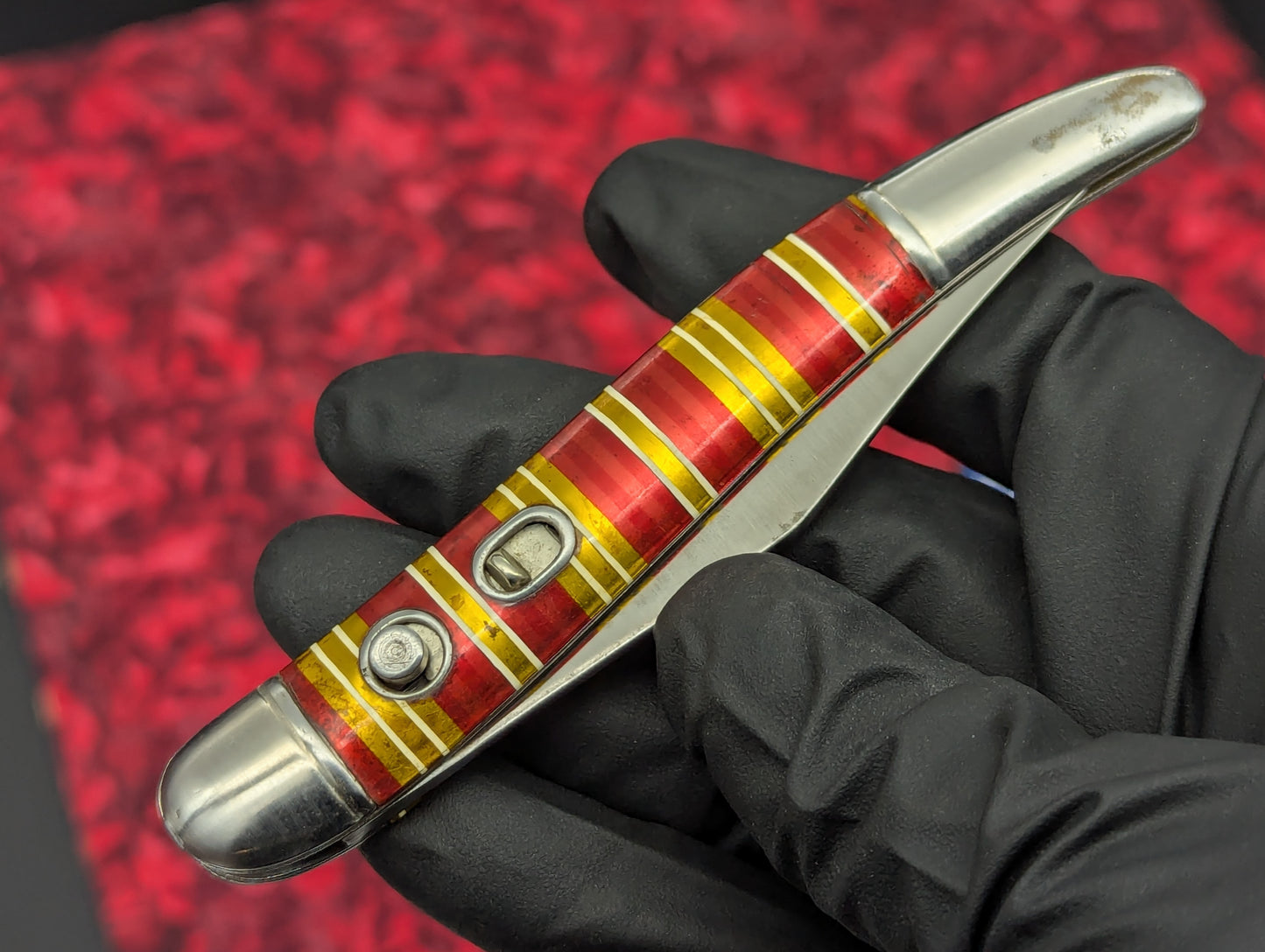 ANTIQUE IMPERIAL USA CANDYSTRIPE SWITCHBLADE KNIFE