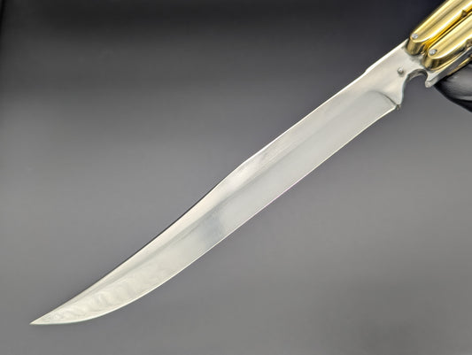 14.25" WHITE BONE BUSISI XL BLADE FHM BALISONG KNIFE