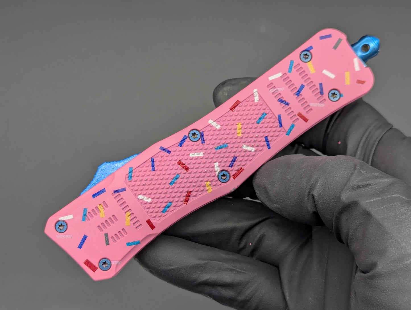 8.25" PINK SPRINKLE DONUT D/A AUTOMATIC OPENING OTF KNIFE