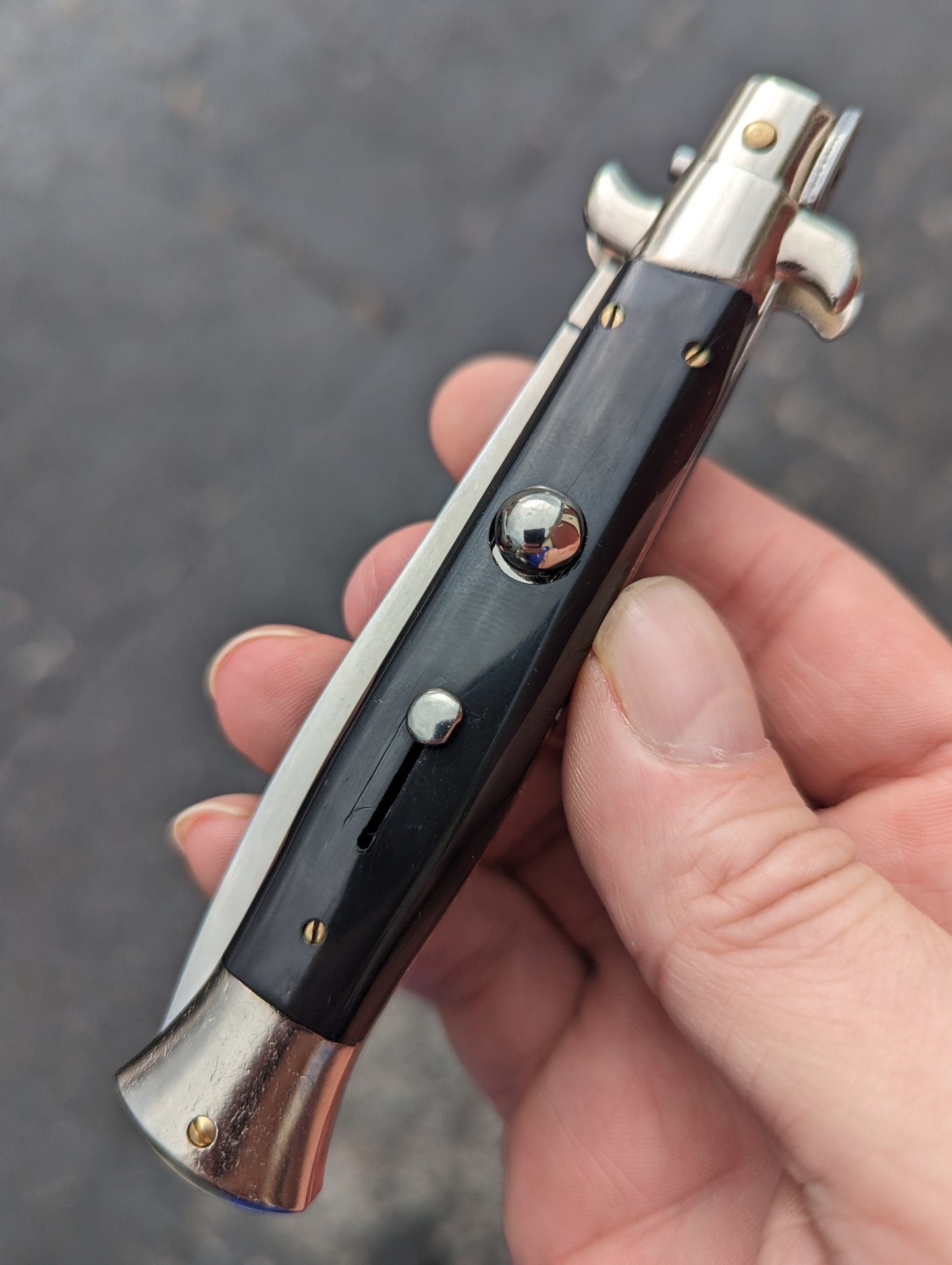 9" Frank Beltrame Black Scale Italian Stiletto Dagger