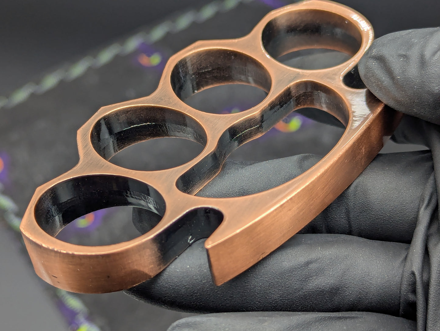 Copper Finish Square Top Brass Knuckle Duster Paperweight