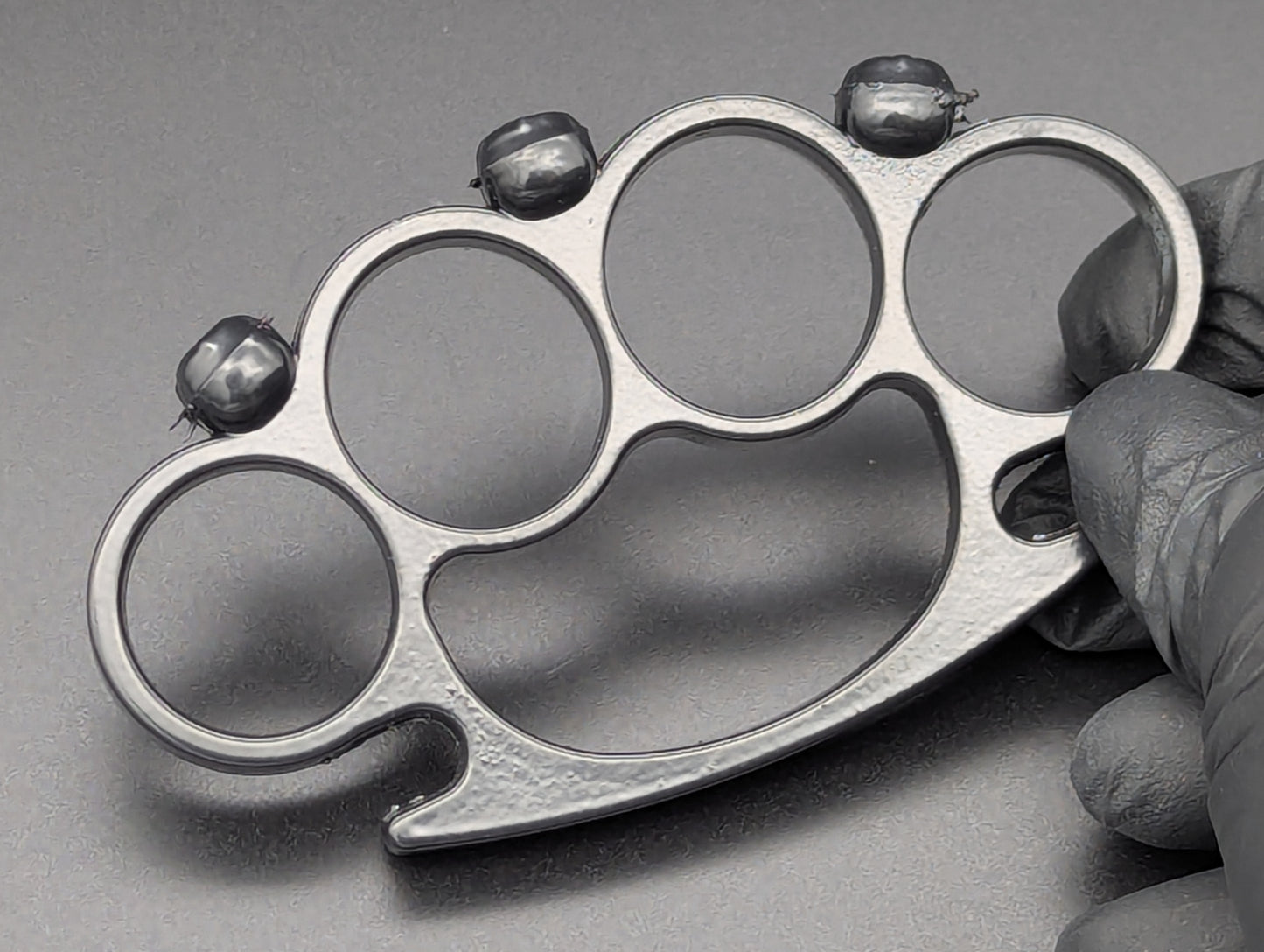 Black Skull Four Stall Steel Knuckle Duster