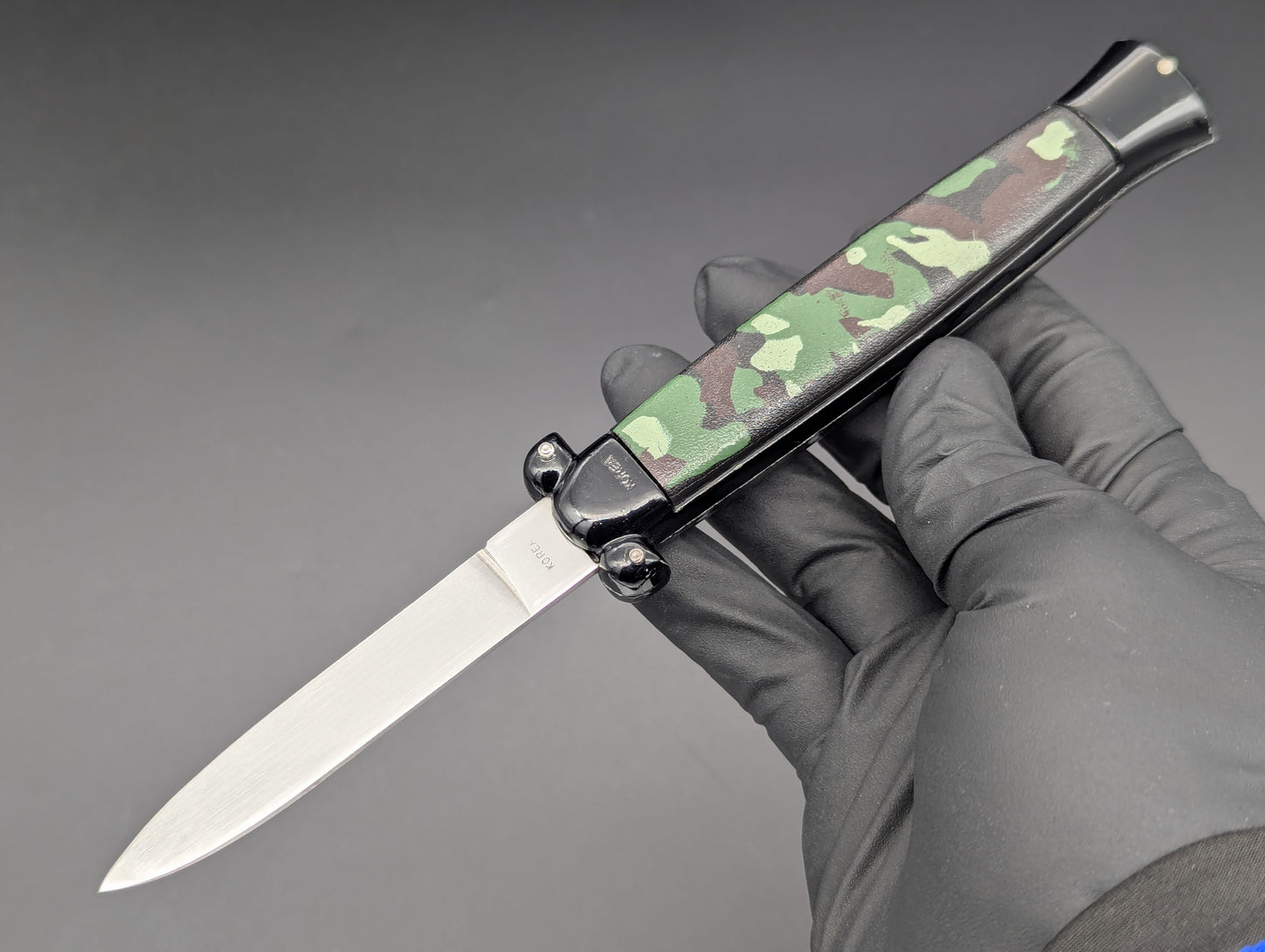 VINTAGE KOREAN NATO MILITARY OTF KNIFE 3 PIN CAMO