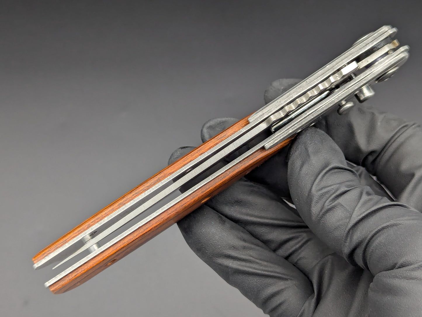 XL RIFLE FLASHLIGHT AUTOMATIC KNIFE ROSEWOOD