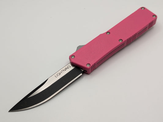 PINK LIGHTNING OTF 2-TONE DROP POINT BLADE